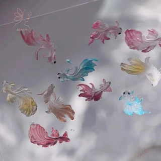 [maybeauty] 3D เล็บเรซินนุ่ม Ocean Mermaid แม่แบบเล็บแม่พิมพ์ปลาทอง Koi ButtonsCaves การ์ตูนแม่แบบสําหรับเล็บ DIY อุปกรณ์เสริม {TH}