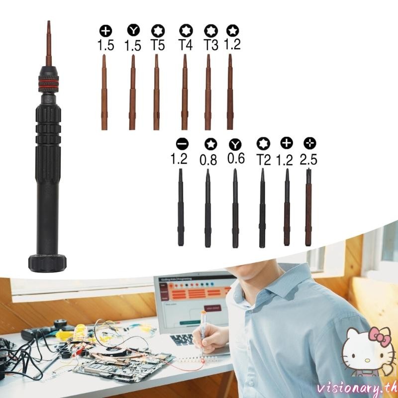 Vision Ergonomic Mini ไขควงชุด Nonslip Ergonomic Handle สําหรับสมาร์ทโฟนกล้องนาฬิกาซ่อมและ
