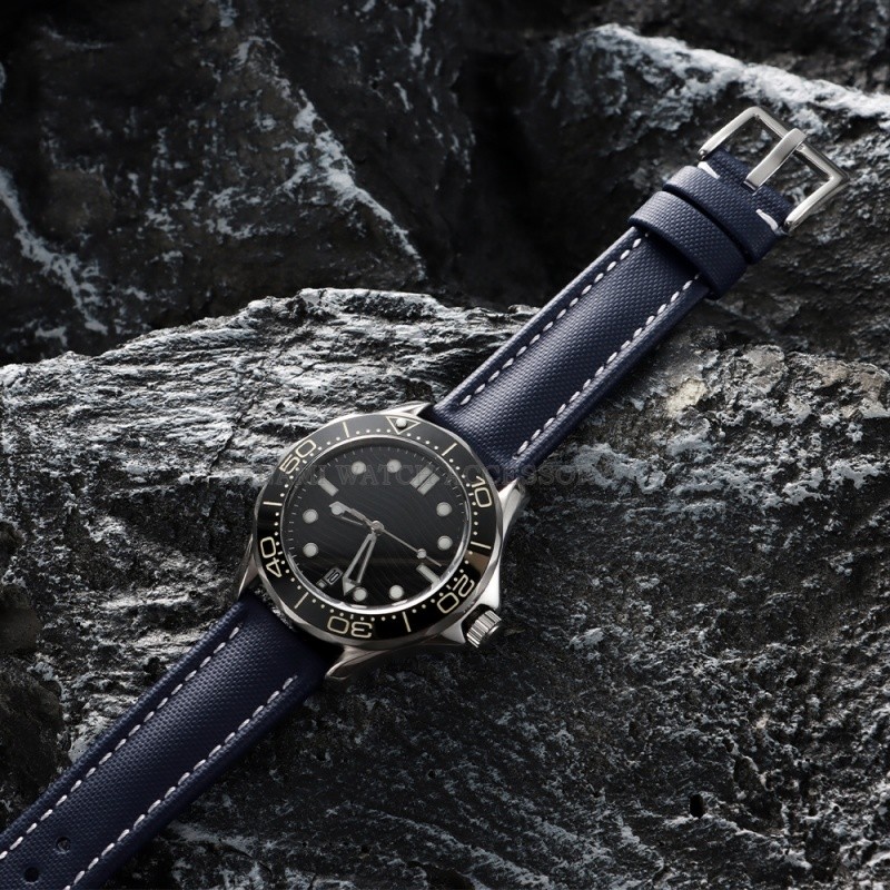 พรีเมี่ยม Sailcloth สายนาฬิกาไนลอน 18 มม.19 มม.20 มม.21 มม.22 มม.ผ้าใบหนัง Quick Release สายนาฬิกาอัจฉริยะกันน้ํากีฬาผู้ชายผู้หญิง Wristbelts สร้อยข้อมือ - รูปที่ 6