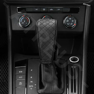Mitsubishi หุ้มคันเกียร์รถยนต์ PU ปลอกหนัง Shift Handle ฝาครอบ กันลื่น ที่ทนต่อการสึกหรอ Shift Knob ตกแต่งฝาครอบป้องกัน สำหรับ Mitsubishi Lancer EX Triton Xforce Xpander Cross Attrage Mirage Outlander Pajero Sport ASX