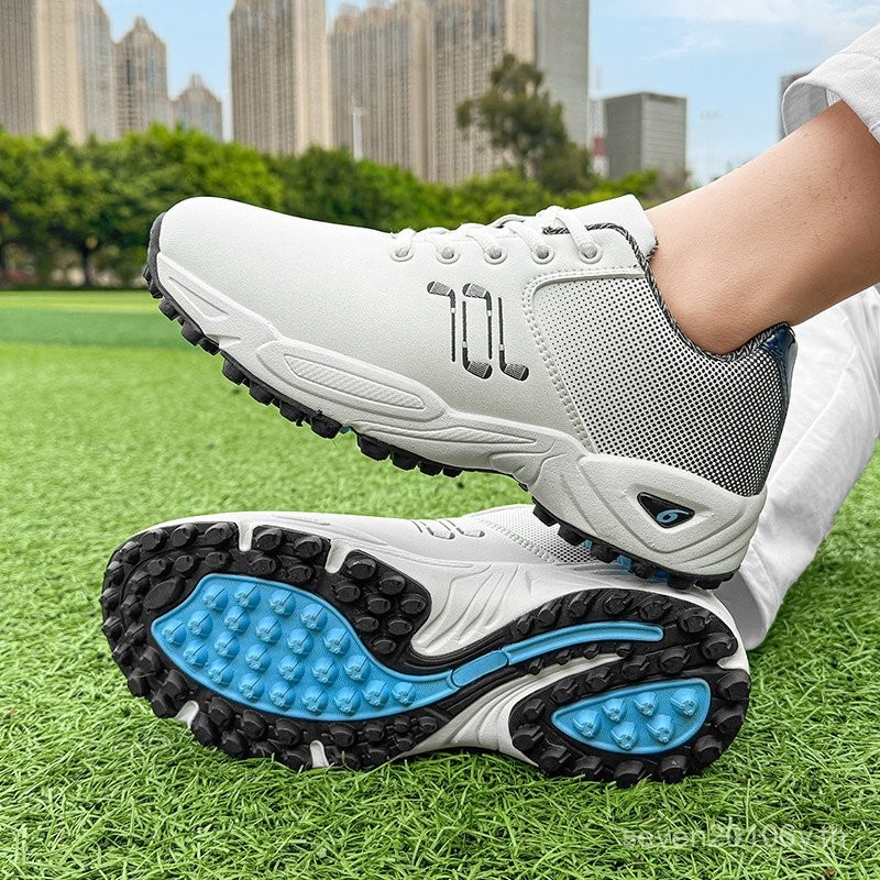Men's Golf Shoes Leather Waterproof Grass Training Shoes Men Outdoor Non-slip Golf Sports Shoes Plat