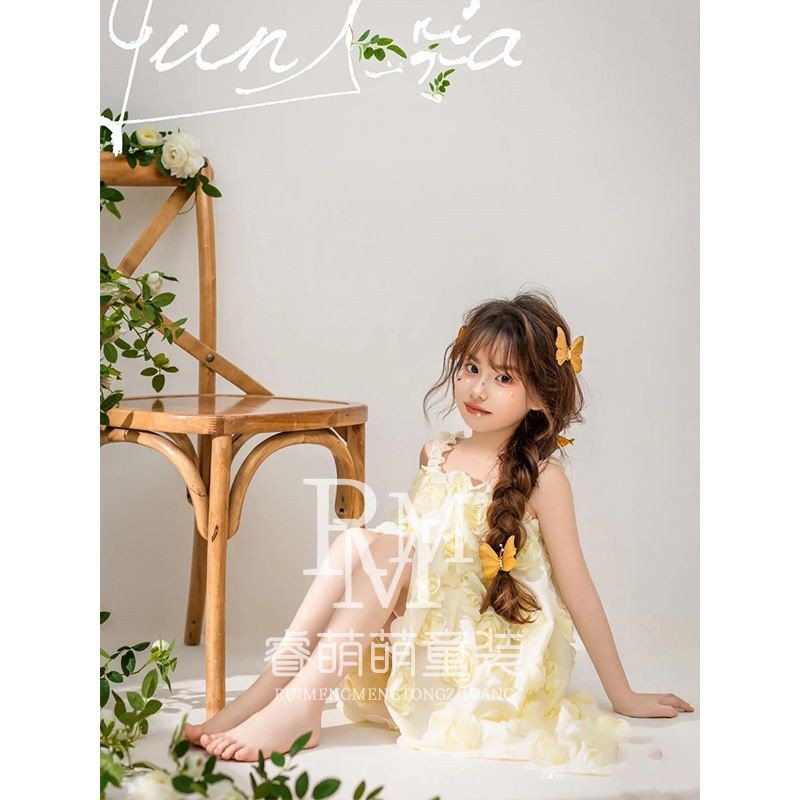 ชุดสลิงเด็กผู้หญิง 2024 High-End Sense Studio หวานสามมิติ พีติสเกิร์ต ชุดเจ้าหญิง W250708