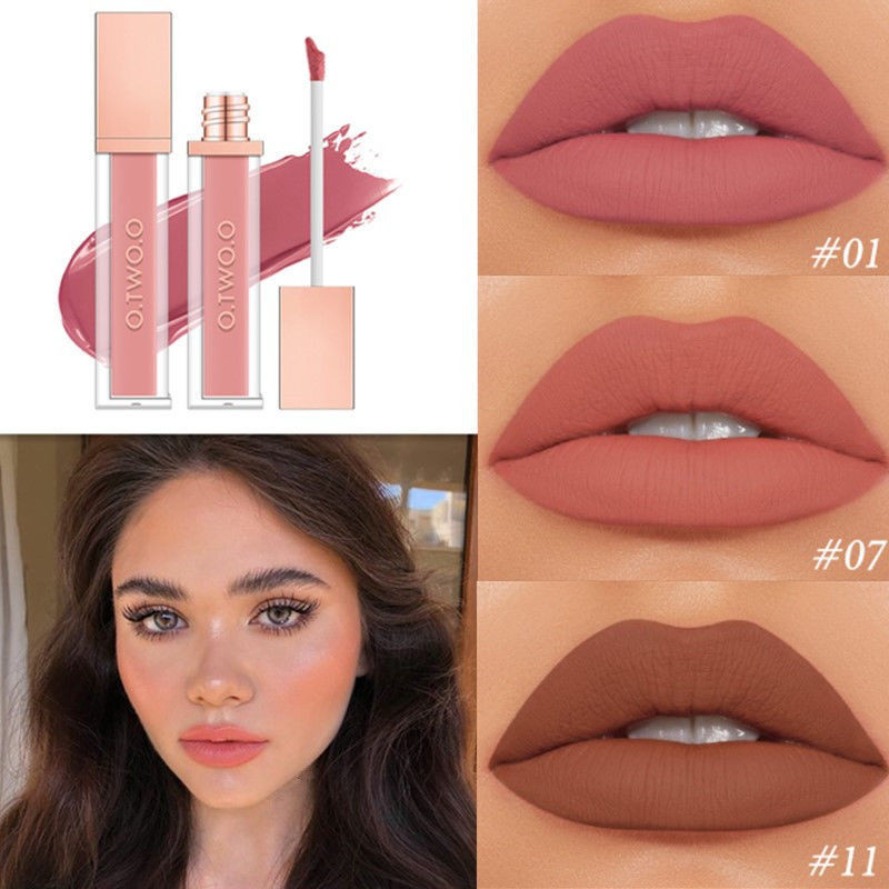 O.TWO.O # O.TWO.O High-End Matte Matte Non-Stick Lip Glaze Velvet Matte Lip Clay ไม่ตกออกง่าย