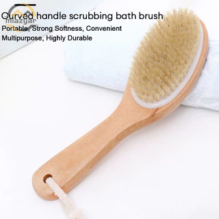 😍COD😍Dry Brushing Body Brush แปรงขนหมูป่าธรรมชาติ แปรงขัดผิวแห้งพร้อมแปรงแห้งไม้ Contoured สําหรับขัดผิวเท้า