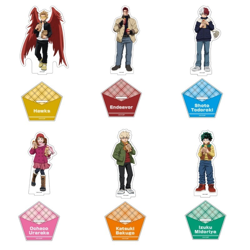 My Hero Academia แผ่นตกแต่งโต๊ะมันฝรั่งหวานคั่วยืนคอลเลกชันเครื่องประดับ Accesorios Hawks อะคริลิคตุ๊กตา Endeavor ของขวัญ