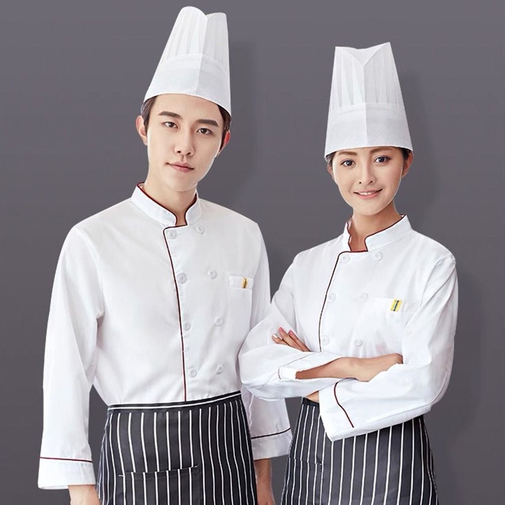 เสื้อเชฟสีขาว แขนยาว ระบายอากาศดี เหมาะสำหรับใช้งานในห้องครัว - รูปที่ 5