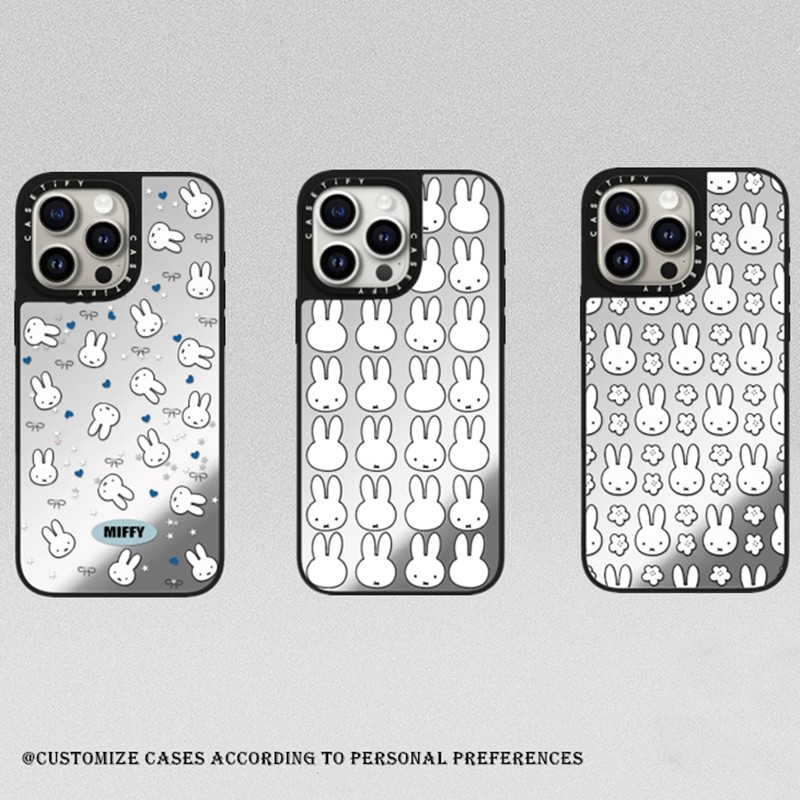 CASETY miffy 4 เคสโทรศัพท์แม่เหล็กสําหรับiPhone 17 17Pro Air 16 12 13 14 15 Plus Pro Max Hardกระจกปกหลัง