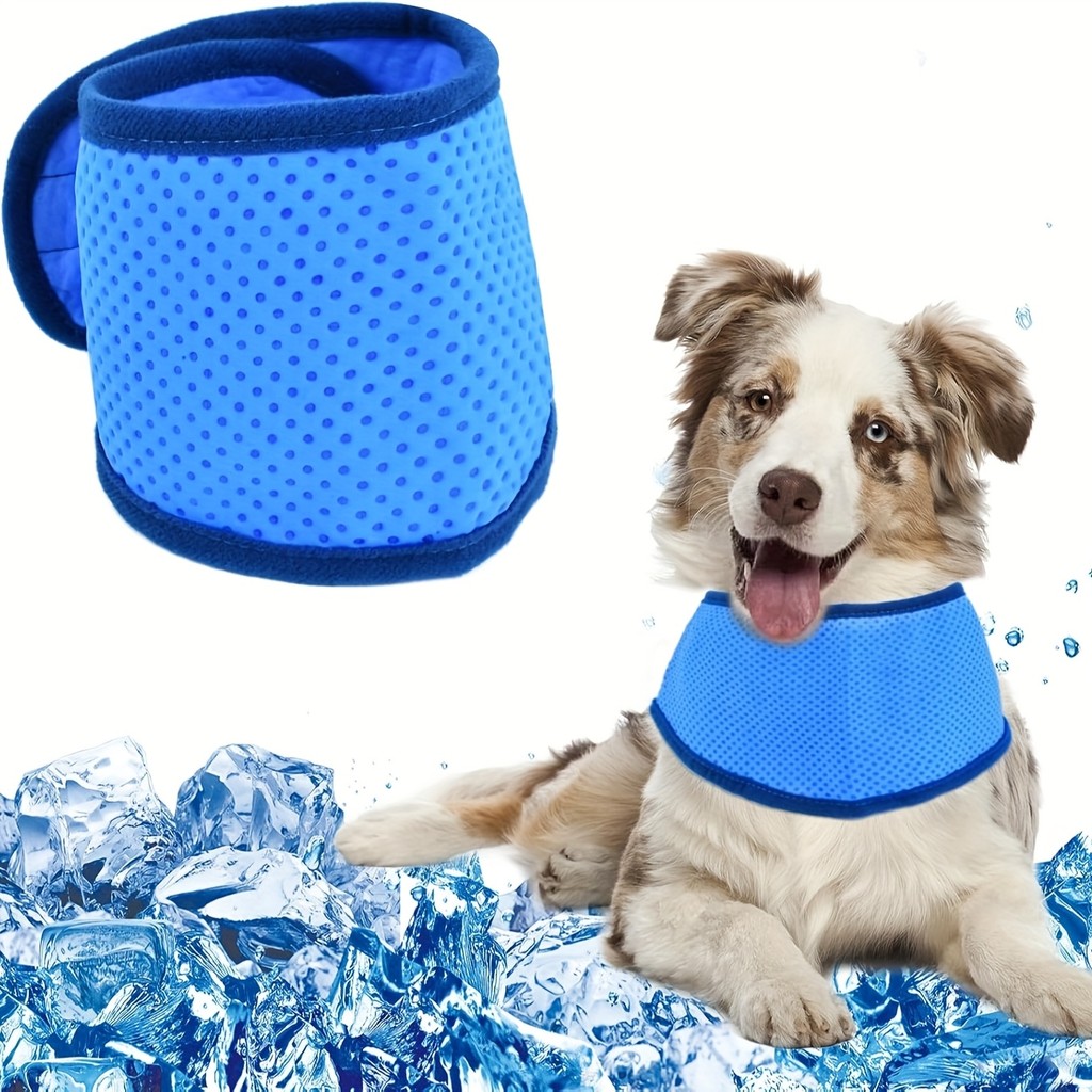 PVA Dog Cooling Ice Bandana/Collar, Lightweight & Breathable, 8-Hour Long-Lasting Cool, for All Bree