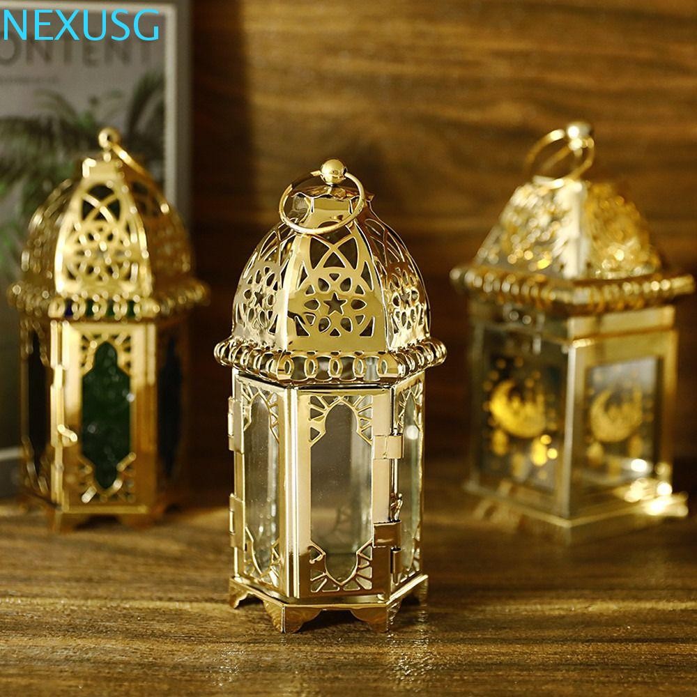 เชิงเทียน NEXUSG, โรแมนติกพร้อมโคมไฟลมแก้วแหวนแขวน, ของตกแต่งบ้าน โคมไฟวินเทจสีชาสีสันสดใสในร่ม