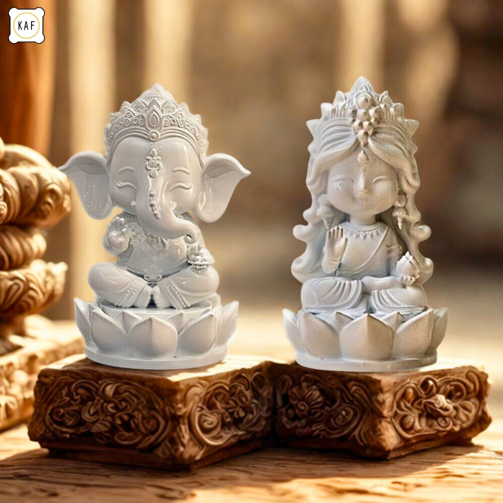 เซ็ตคู่บุญ พระพิฆเนศ + พระแม่ลักษมี 5 ซม. ผ่านพิธีแล้ว เสริมโชค การงาน การเงิน ความรัก ครบจบในคู่เดียว