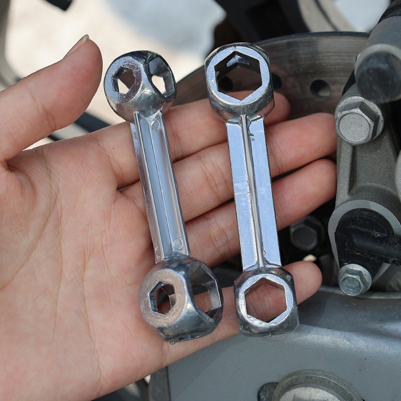 10-ใน-1ประแจสากลโลหะผสมสังกะสี,ชุดกุญแจหกเหลี่ยมรูปร่างกระดูกสําหรับซ่อมจักรยาน,ชุดเครื่องมือจักรยานขนาดกะทัดรัดที่มี10ขนาด (สีเงิน) - รูปที่ 3