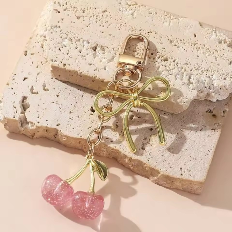 พวงกุญแจเชอร์รี่โลหะผสม/จี้กระเป๋าสตางค์/อุปกรณ์เสริมกระเป๋าเดินทาง/ของขวัญสําหรับเพื่อน - รูปที่ 5