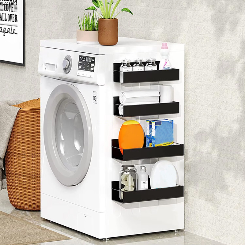 🌷COD🌷ชั้นแม่เหล็กติดข้างตู้เย็น พร้อมตะขอ2ตัว ชั้นวางแม่เหล็ก ไม่ต้องเจาะผนัง แรงดูดสูง รับน้ำหนักดี ในครัว - รูปที่ 4