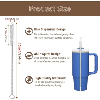 แปรงทําความสะอาดฟางสําหรับ Stanley ถ้วย,10 นิ้วแปรงฟางสําหรับ 40oz 30oz 20 ออนซ์ Stanley แก้ว,Stanley Straw Cleaner สําหรับฟางต่างๆ,ขวดนม,ขวดน้ําและ Hummingbird Feeders