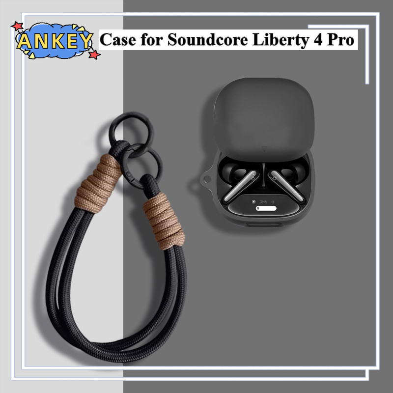 for Anker Soundcore Liberty 4 Pro Case Protective Nylon Lanyard Soft Cover Soundcore Liberty4 Pro Sh