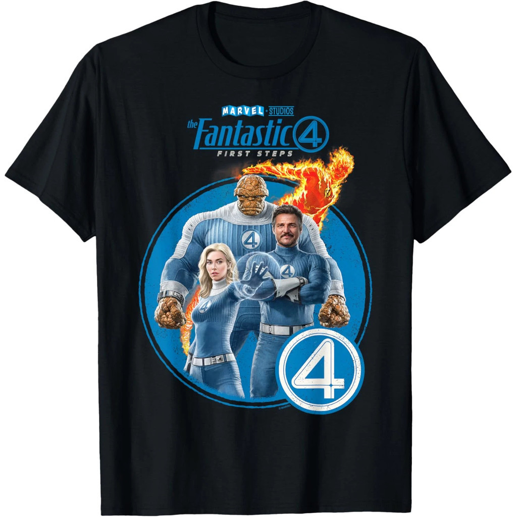 Baju Fantastic Four เสื้อยืด Fantastic 4 ขั้นตอนแรกเสื้อยืดผ้าฝ้าย 100% แขนสั้น Lelaki