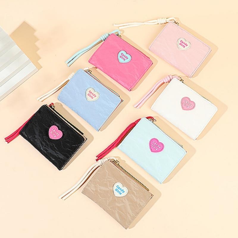 Halo studio พร้อมส่ง  กระเป๋าสตางค์ผู้หญิงสั้น สไตล์อินสตาแกรม น่ารักหวานๆ ความจุเยอะ ใส่ของได้มาก ดีไซน์เก๋ไก๋ สำหรับนักเรียน