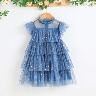 ชุดเดรสลําลองสำหรับเด็กผู้หญิงวัย 3-8 ปี พร้อมเลื่อม ชุดเจ้า…