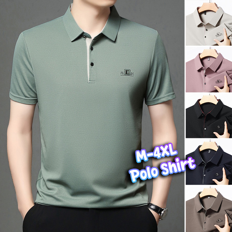 ธรรมดาเสื้อโปโลผู้ชาย โอ เวอร์ไซส์ โปโลเสื้อยืดผู้ชายปกเสื้อโปโลลําลองสําหรับ ผู้ชาย คลาสสิกเสื้อโปโลแขนสั้น6สี