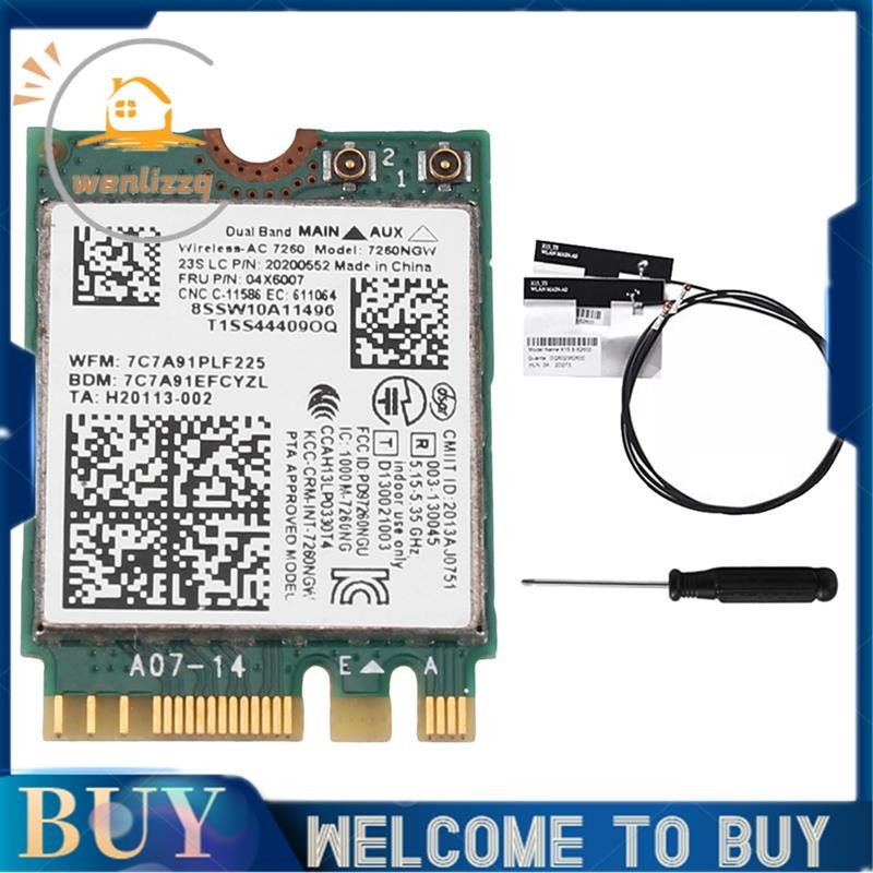 การ์ด WiFi 2.4G/5G + เสาอากาศ 04X6007 7260NGW 7260AC BT4.0 สําหรับ X250 X240 X240S X230S T440 W540 T