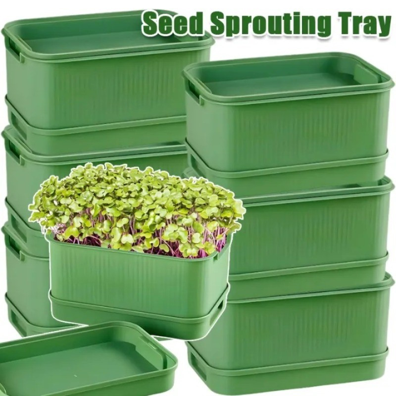 1/2ชุด ถาดเพาะชํา / ถาดเพาะเมล็ดพร้อมรูท่อระบายน้ํา / ภาชนะใส่กระถางปลูกงอก