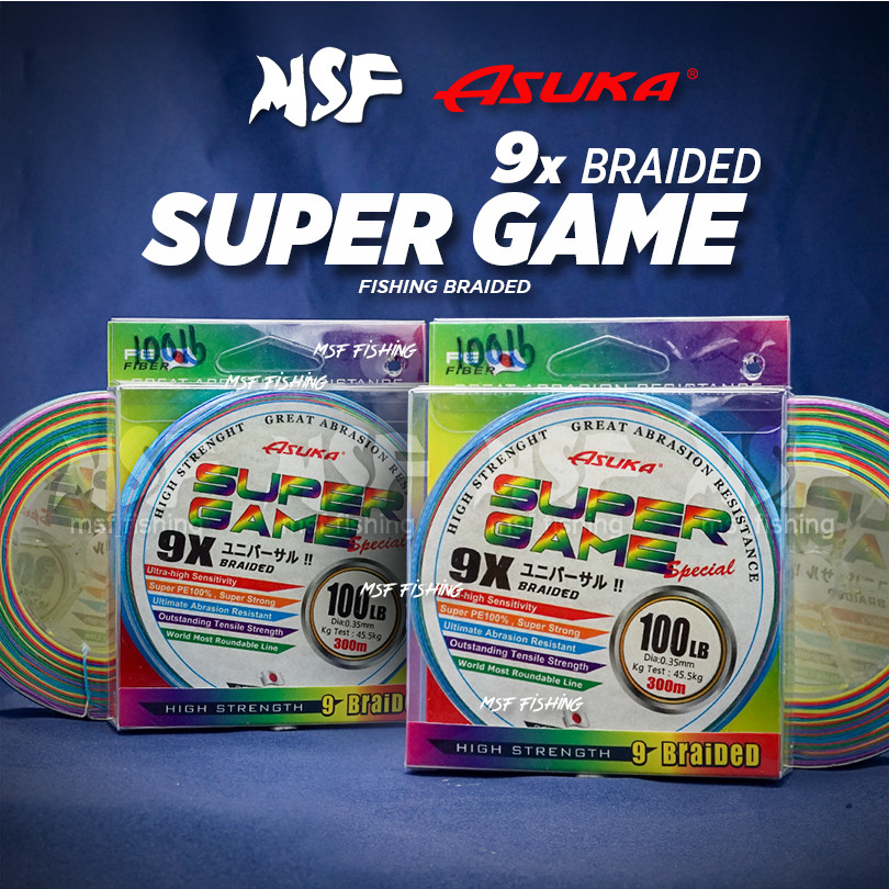 [MSF] Asuka Super Game 9x Special Braided Line 300m Jigging 100% PE Fishing Tali Pancing Brovo