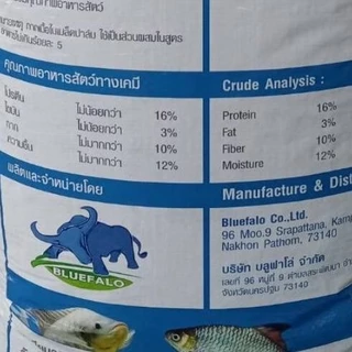 { ขนาด 20 กิโล (n) } FISH BLUE 14 อาหารปลาเศรษฐกิจ อาหารปลากินพืชขนาดใหญ่ ชนิดเม็ดลอยน้ำ โปรตีน 16% . #FB01