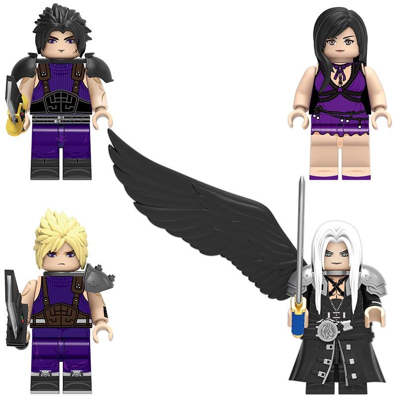 ใช้งานร่วมกับ Lego Minifigures ประกอบ Final Fantasy 7 Saffiie Ross Clauddy Fuduo Shenro Warrior Buil