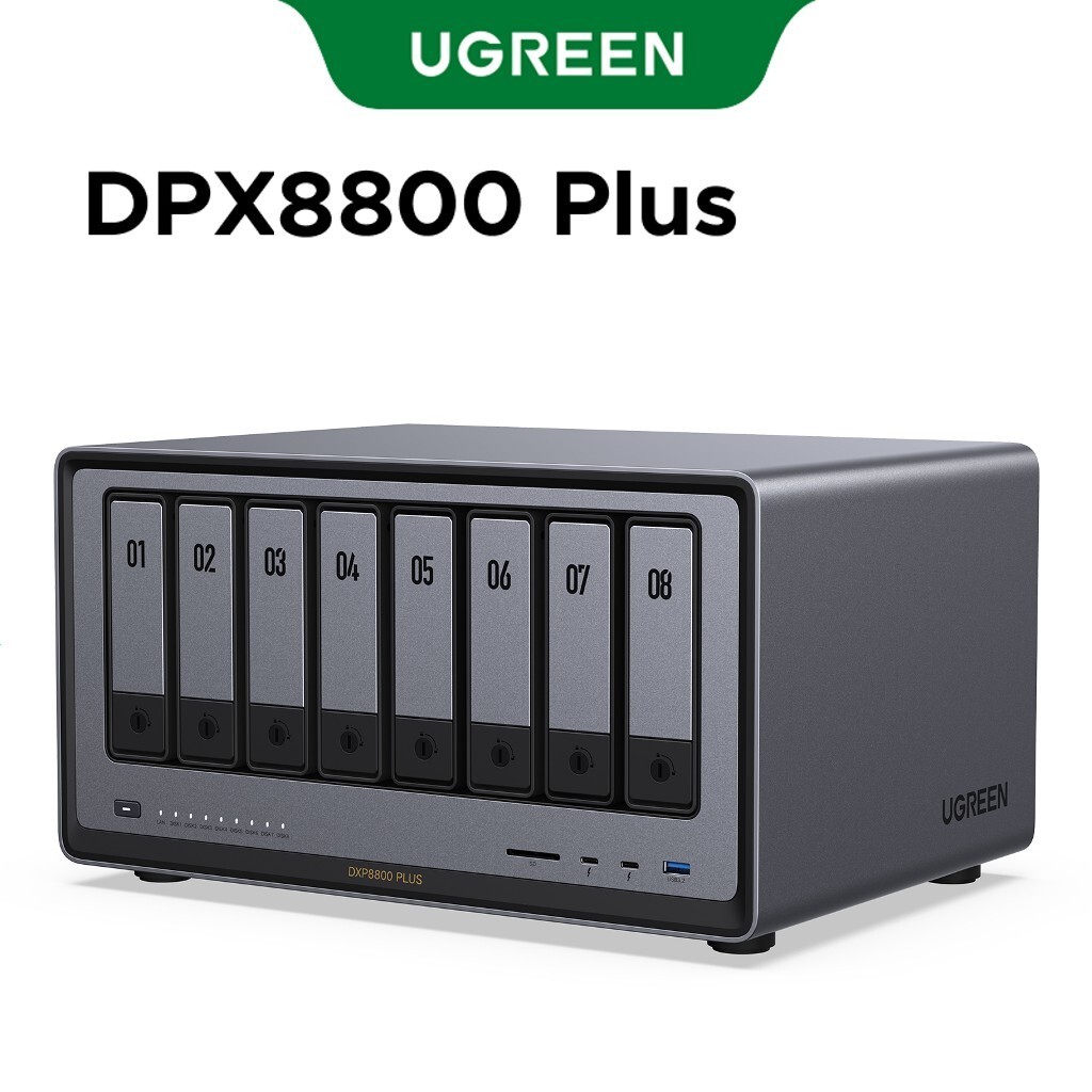 UGREEN NASync DXP8800 Plus 8Bay เดสก์ท็อป NAS Intel i5 1235u 10Core CPU 8GB DDR5 RAM 128G SSD 2 10GT