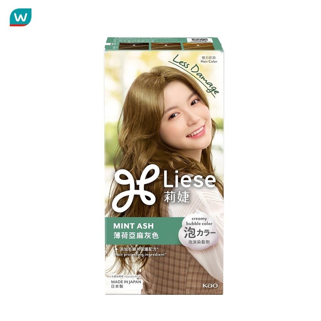Liese ลิเซ่ ครีมมี่ บับเบิ้ล คัลเลอร์ มินท์ แอช น้ำตาลหม่นเหลือบเทา