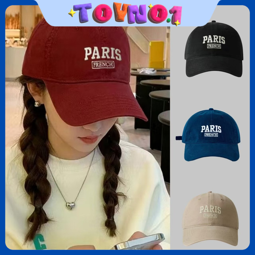 ToyNo.1 พร้อมส่ง "MK-3" หมวกแก๊ปเบสบอล ปัก PARIS น่ารักๆ หมวกแก๊ป มี 5 สี