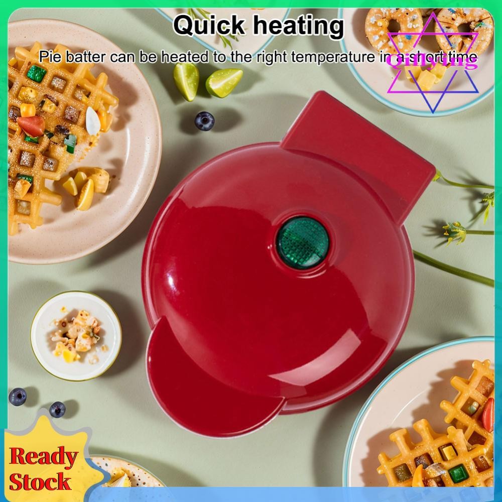 เครื่องทําวาฟเฟิลขนาดเล็ก Nonstick Waffle Iron Quick Heat-Up Sandwich Cake Baking Tray