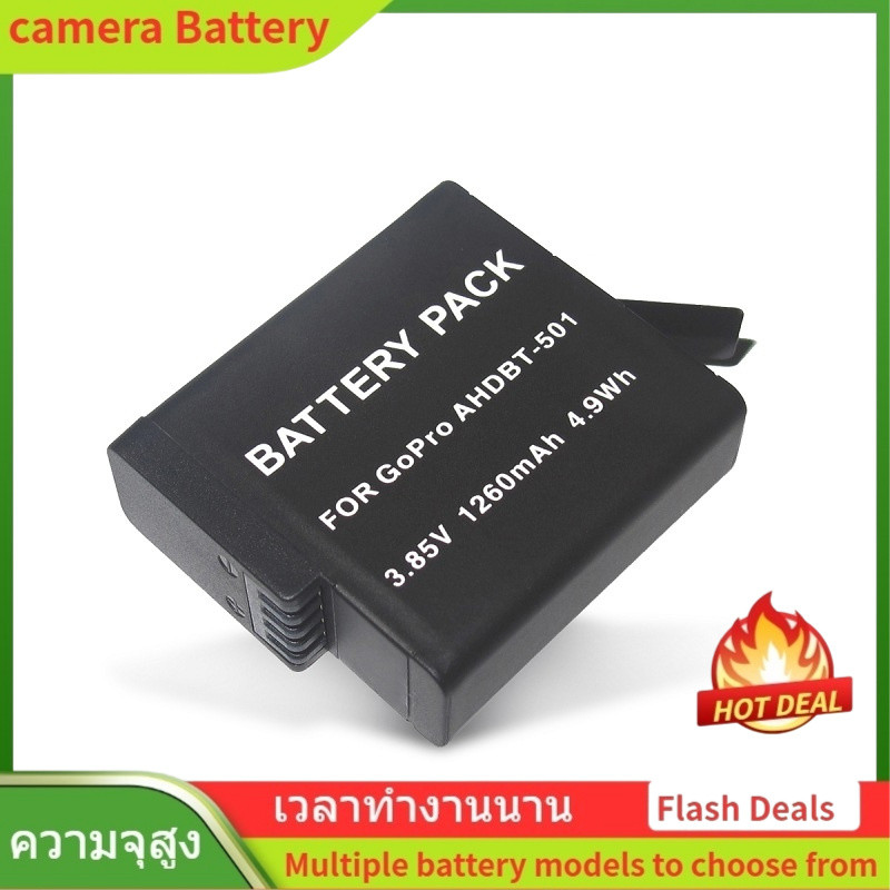 🌟AHDBT-501 ใหม่แบตเตอรี่ สำหรับ GoPro Hero 5/Hero 6/Hero 7 sport camera battery (3.85V/1160mAh)