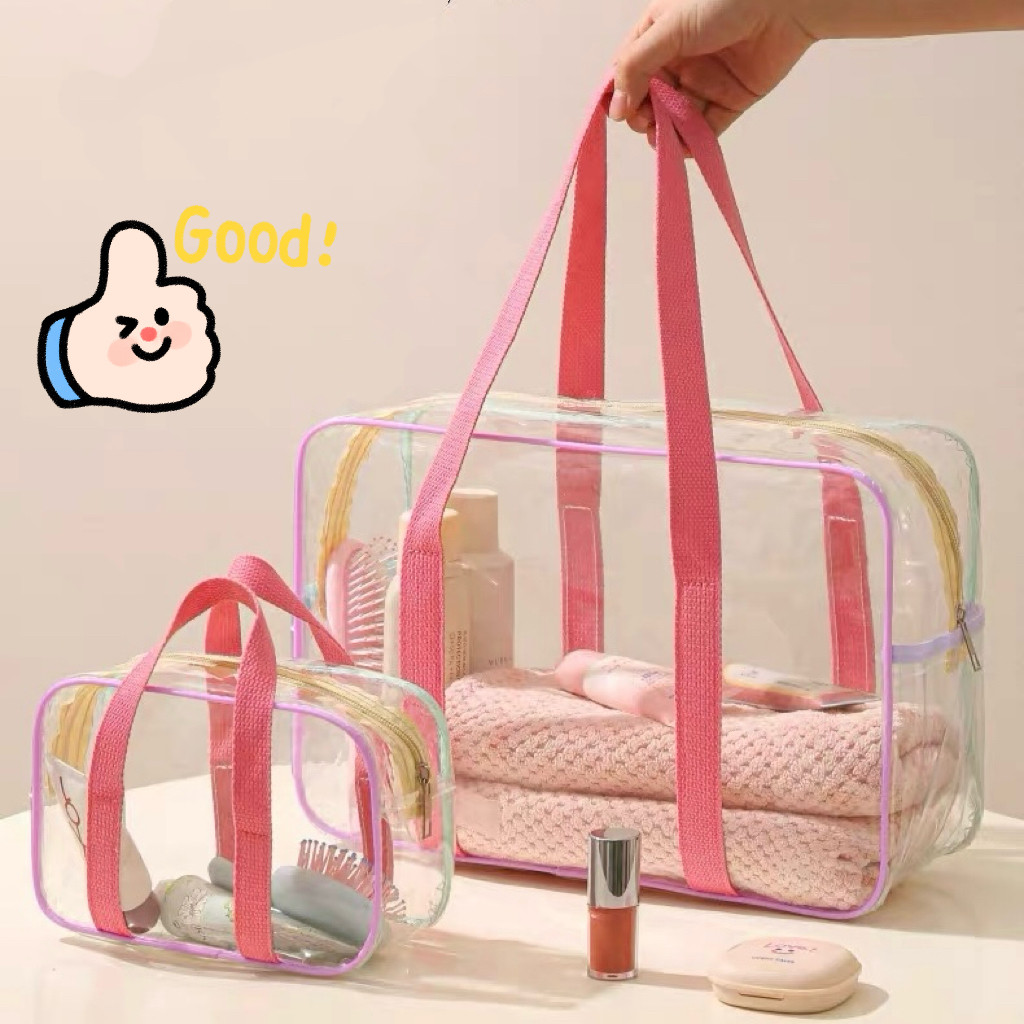 กระเป๋าเยลลี่ กระเป๋า กระเป๋าใส แบบพกพา กระเป๋าสะพาย PVC สีโปร่งใส ความจุขนาดใหญ่ Cheese girl