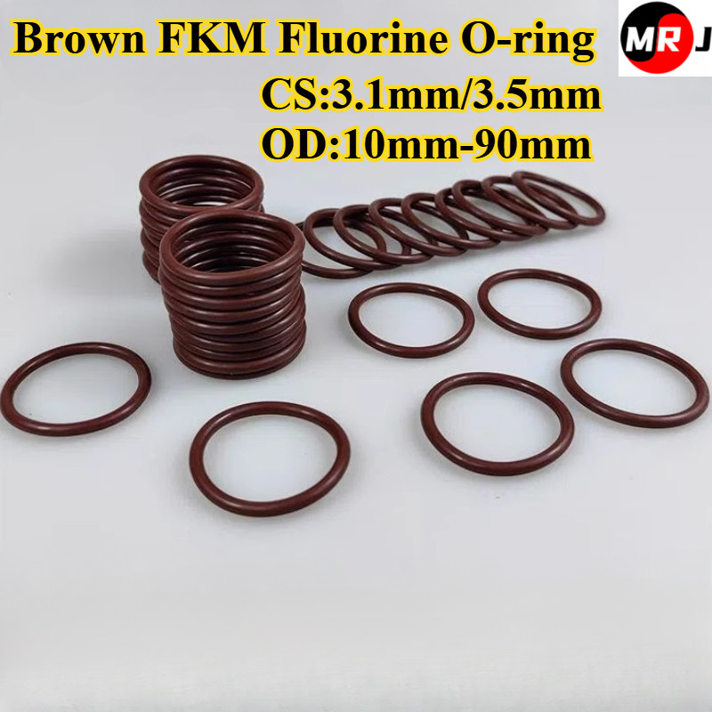 [MRJ-OXQ] โอริงสีน้ําตาล FKMฟลูออรีน (CS3.1 มม./3.5 มม. * OD10 มม.-90 มม.) แหวนปิดผนึกทนอุณหภูมิสูง, ยางกันน้ําโอริงทนการสึกหรอ, ทนแรงดัน