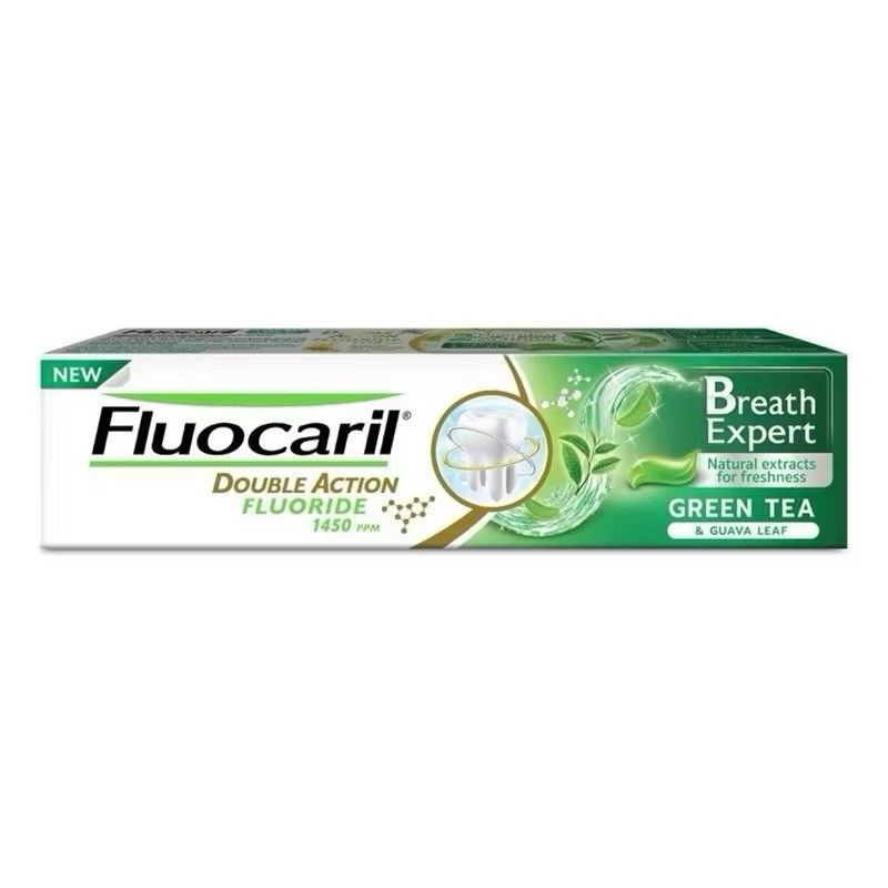 Fluocaril ฟลูโอคารีล ยาสีฟัน กรีนที เบร็ธ เอ็กซ์เพิร์ท 150 กรัม -พร้อมส่งนะคะ-