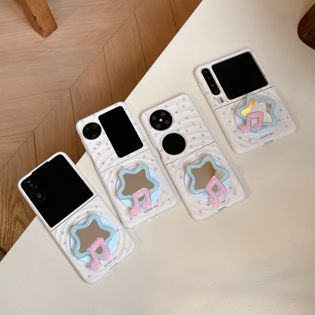 LUKEN เคสโทรศัพท์สําหรับ Samsung Galaxy Z Flip 7 6 5 4 3 ค้นหา N3 N2 FLIP ดาวน่ารัก M ปกหลัง M ขาตั้