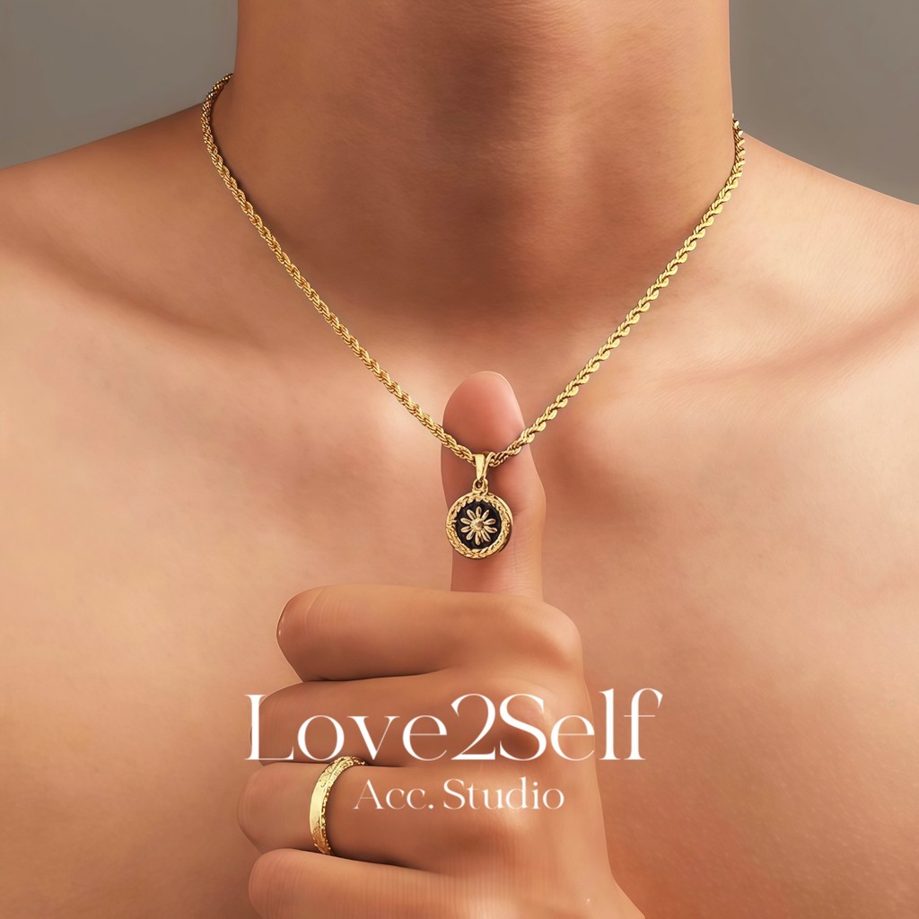 Love2Self X002 สร้อยคอจี้ดอกไม้ 18K Gold สแตนเลส ขนาด 55 ซม. จากคอลเล็กชัน เหมาะสำหรับชาย