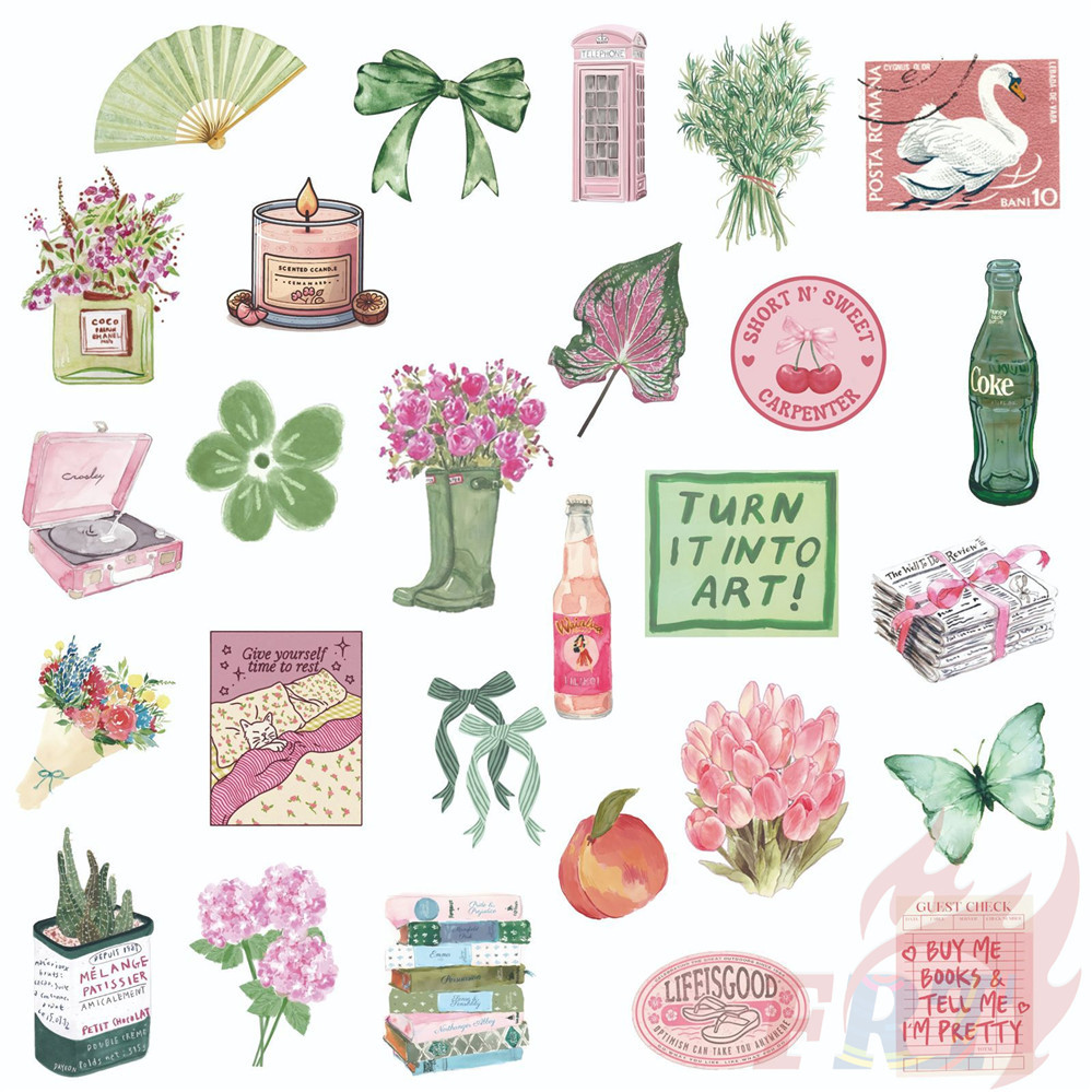 ❉ สติ๊กเกอร์ศิลปะมัทฉะลาเต้ ❉ 50 ชิ้น/เซ็ตกันน้ํา DIY Fashion Decals สติ๊กเกอร์ Doodle - รูปที่ 3