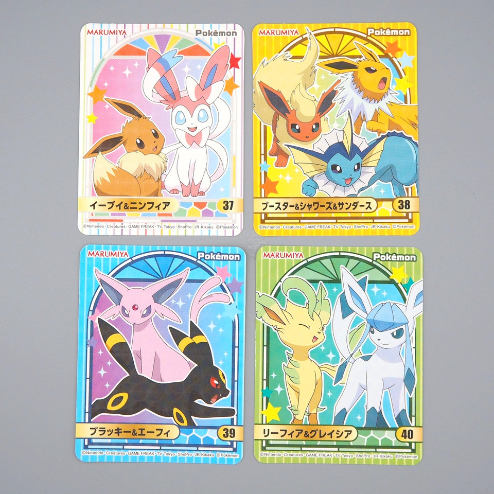 Pokemon Card 4set Eevee Umbreon Sylveon Seal Sticker MARUMIYA EX Japanese q078