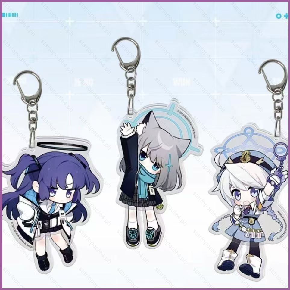 พวงกุญแจอะคริลิค Blue Archive Sunaookami Shiroko จี้ Hayae Yuuka อุปกรณ์เสริมอะนิเมะ Periphery