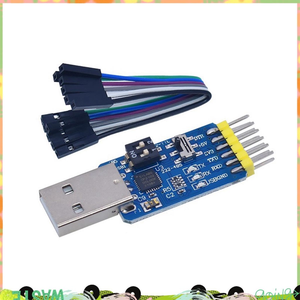 6-In-1 USB to UART Serial Port โมดูลชุด USB TTL 485 232 ฟรี Conversion CP2102 USB ถึง TTL TTL ถึง 23