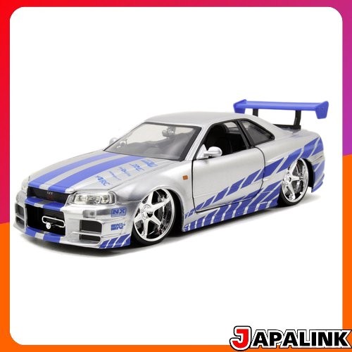 รถโมเดล Fast & Furious ขนาด 1/24 จาก Jada Toys รถ Nissan Skyline GT-R ของ Brian (R34) เรื่อง The Fas