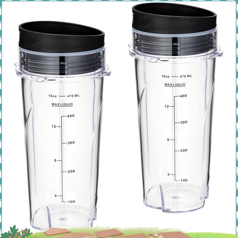 Uejfrdkuwg 2PCS 16Oz เปลี่ยนถ้วยอะไหล่อุปกรณ์เสริมสําหรับ QB3001SS Fit Compact Personal Blender, พร้