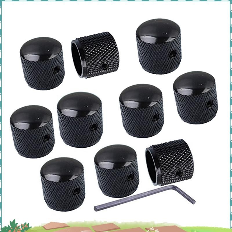 Uejfrdkuwg กีตาร์ไฟฟ้าโลหะ Volume Knob Bass Volume Knob ลูกบิดเหล็กพร้อมรู Volume Knob Switch Cap