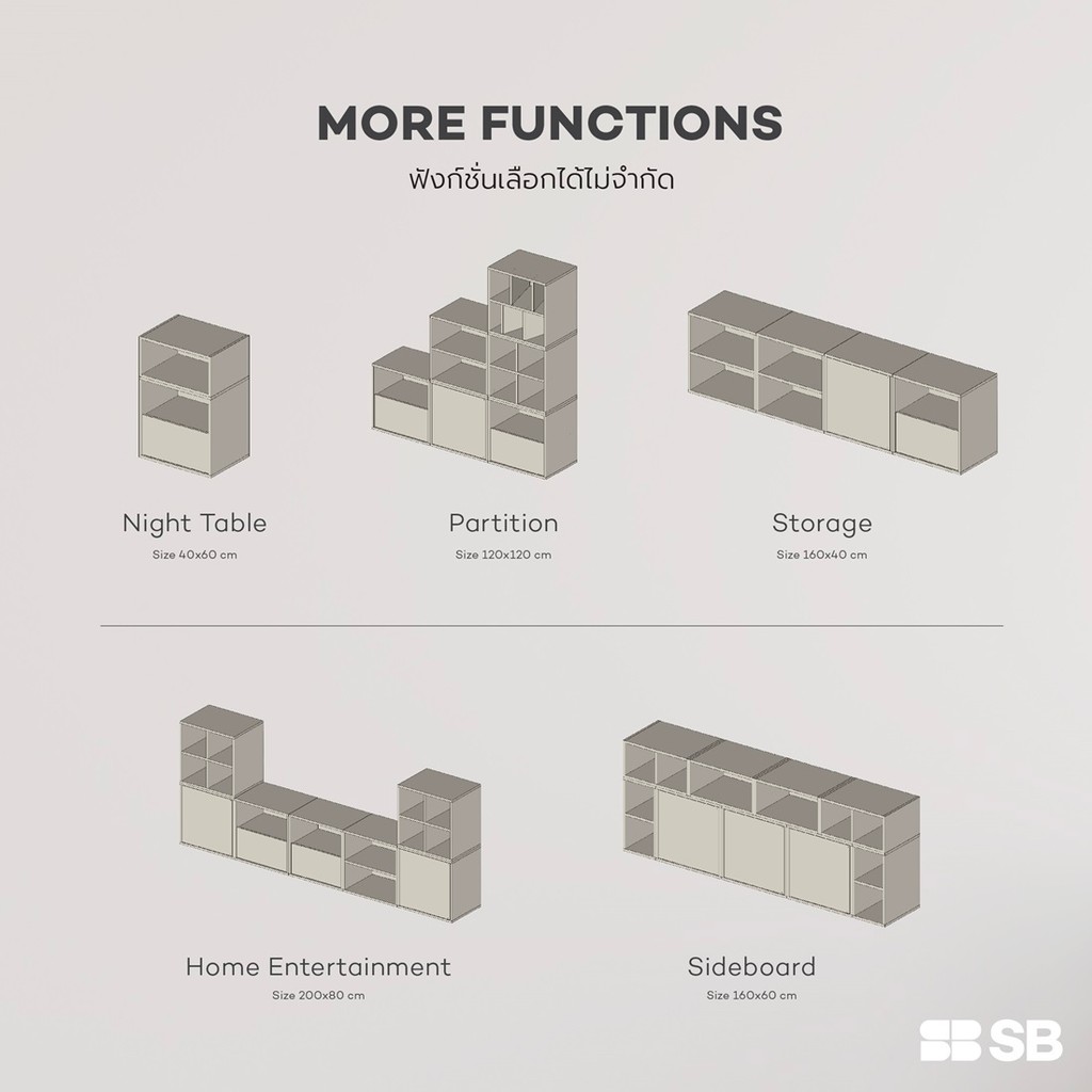 SB Design Square ตู้เก็บของบานเปิด รุ่น Easyfit  40-30-40 สีไม้อ่อน (40x30x40 ซม.)  แบรนด์ SB FURNITURE - รูปที่ 6