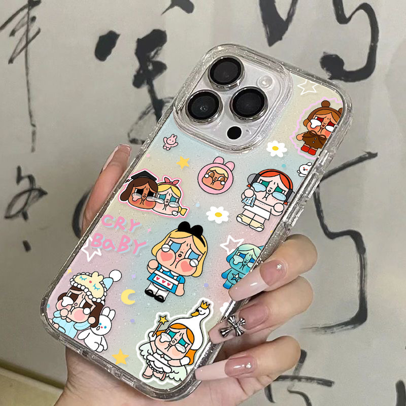 🦋Mario🦋เคสไอโฟน เคสใสกากเพชร สำหรับ iPhone 11 16 pro max 13 12 14 15 promax 7 plus  เคสใสกันกระแทก วิจิตร Flash CryBaby - รูปที่ 7