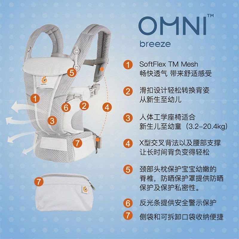 Vbv ergobaby Carrier Baby Front Back Hold Little Month Age ทารกแรกเกิด American Second Dog Baby Back