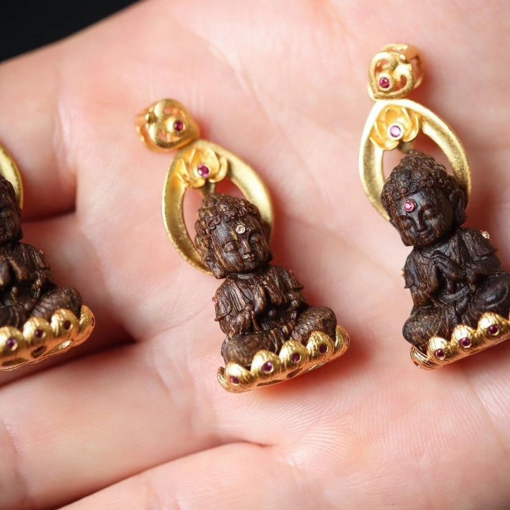 Nha Trang Bai Qinan Agarwood Daily Tathagata Baby Buddha Handmade จี้สร้อยคอคอแขวน Amulet จี้