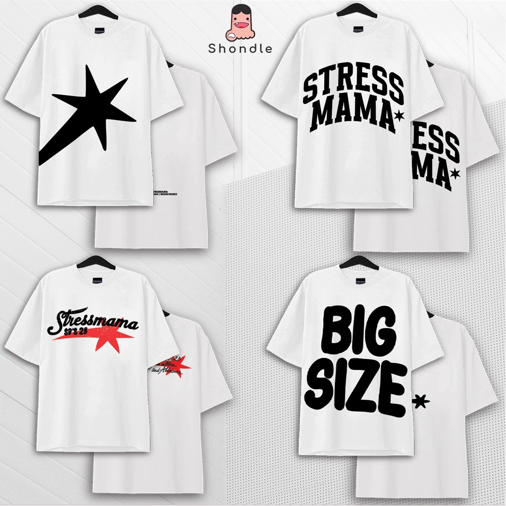 [ผ้าแท้] เสื้อยืด BIG COMET LOGO Stressmama STAR ผ้าฝ้าย 250gsm แขนหลวม Unisex